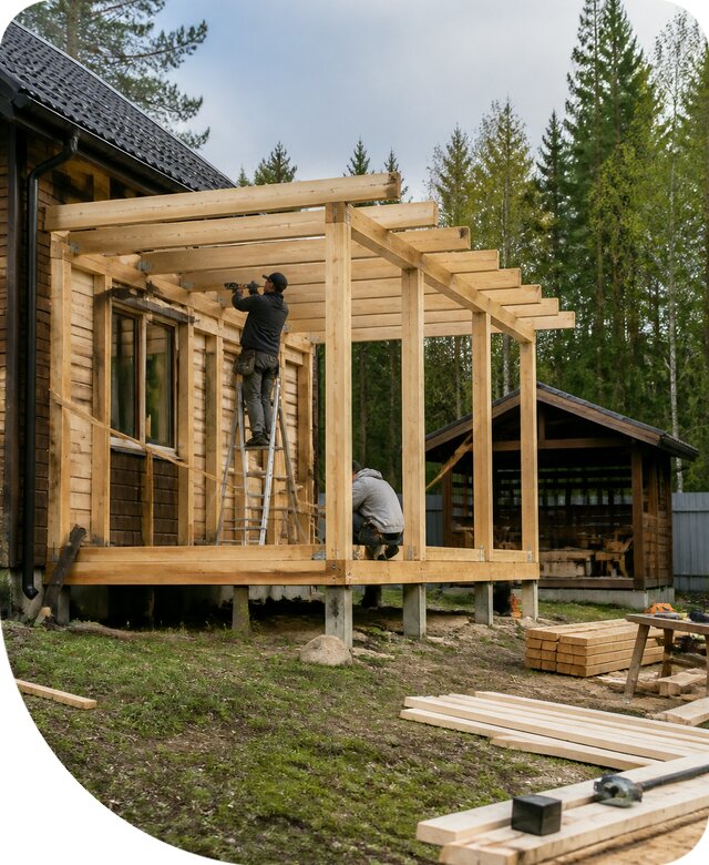 Строительство пристроек и построек на участке в Петергофе